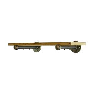 Somerville Farmhouse Industrial 18" Wide Natural Decorative Wall Mounted Flat Shelf