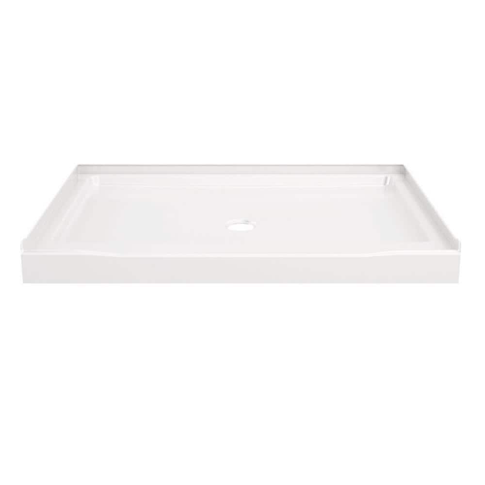 Delta Classic 500 48 in. L x 34 in. W Alcove Shower Pan Base with Center Drain in High Gloss White -  B12135-4834-WH