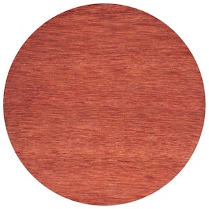 Metro Rust 6 ft. x 6 ft. Solid Color Gradient Round Area Rug