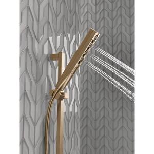 4-Spray Patterns 1.75 GPM 1.43 in. Wall Mount Handheld Shower Head with H2Okinetic in Lumicoat Champagne Bronze