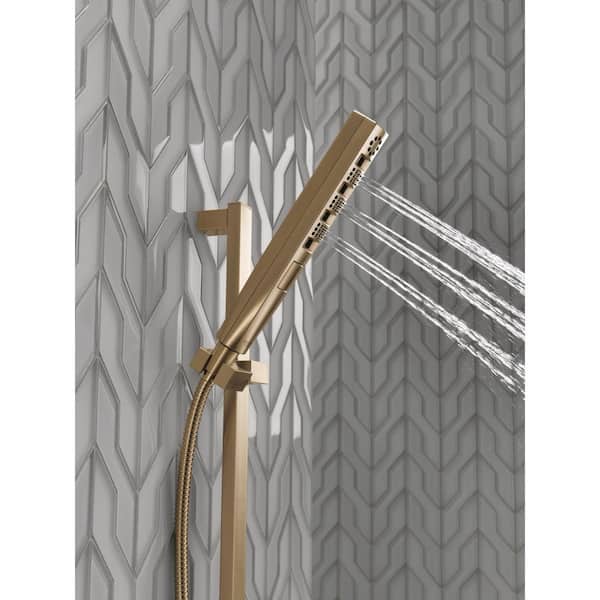 H2Okinetic Gold 4-Spray Patterns 1.75 GPM 1.43 in. Wall Mount Handheld Shower Head in Lumicoat Champagne Bronze