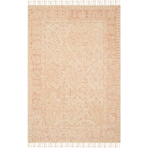 Aspen Ivory/Blush 5 ft. x 8 ft. Border Area Rug