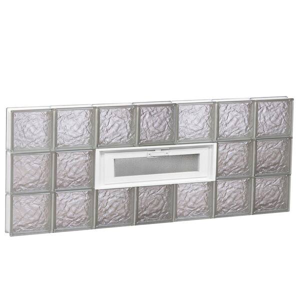 Clearly Secure 40.125 in. x 17.25 in. x 3.125 in. Frameless Ice Pattern Vented Glass Block Window