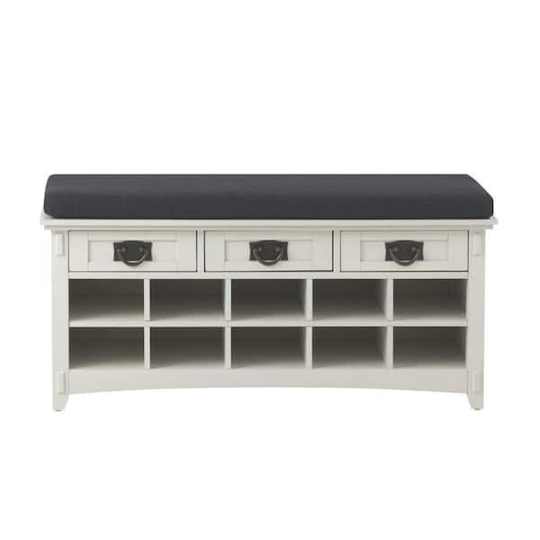 Unbranded 3-Drawer Artisan Shoe Storage Bench in White
