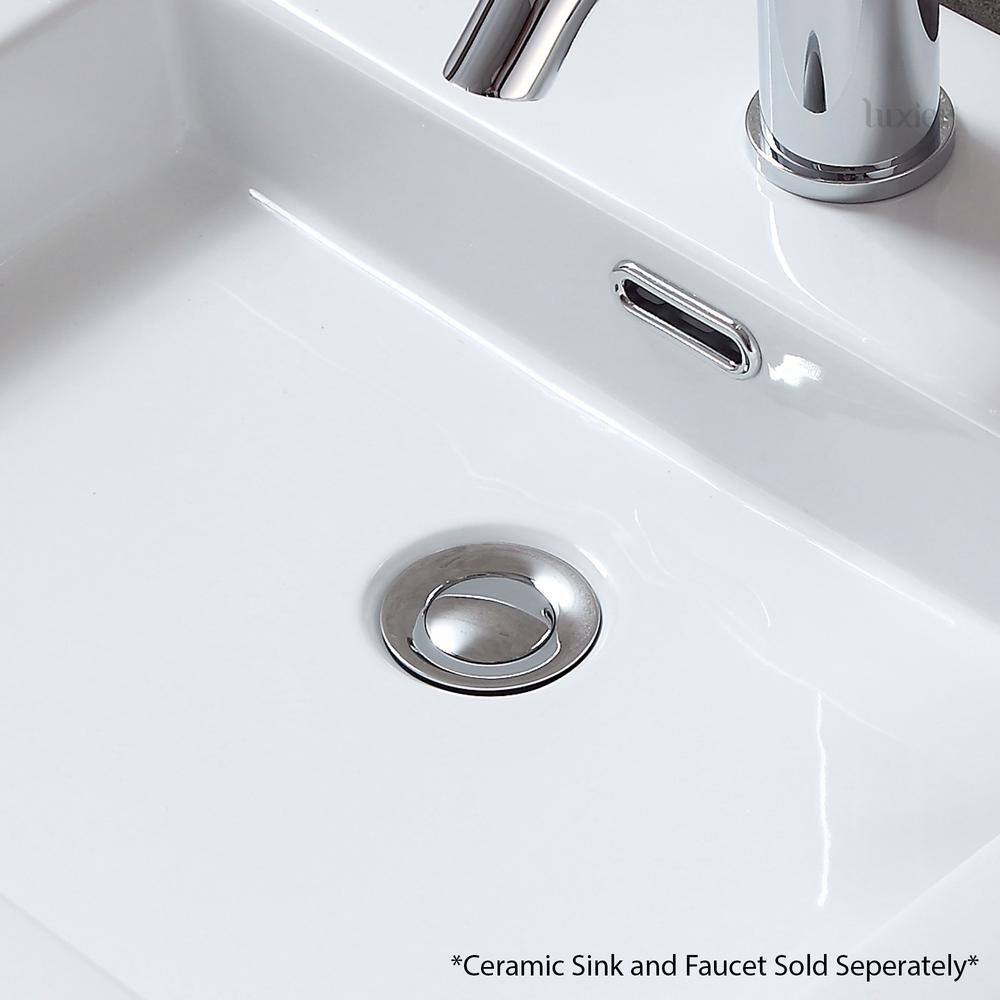 Chrome Bathroom Sink Push Pop-Up Drain Stopper with Overflow