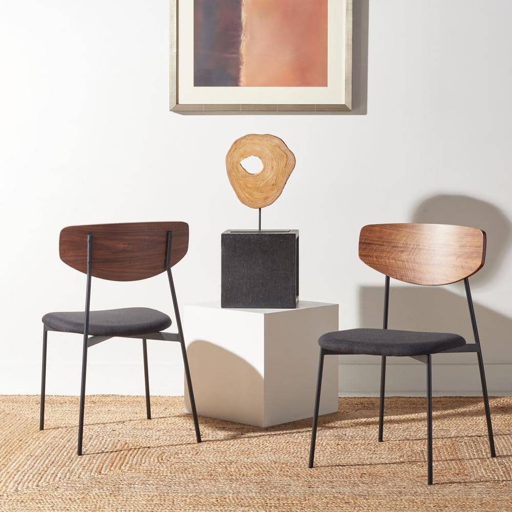 Ryker Wood/Black 17 in. Wood Dining Chair Set of 2