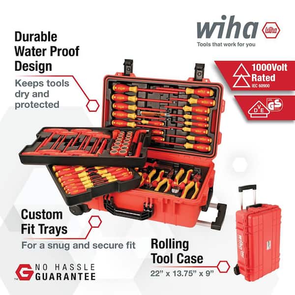 Wiha Master Electrician's 1000-Volt Insulated Tools Set In Rolling