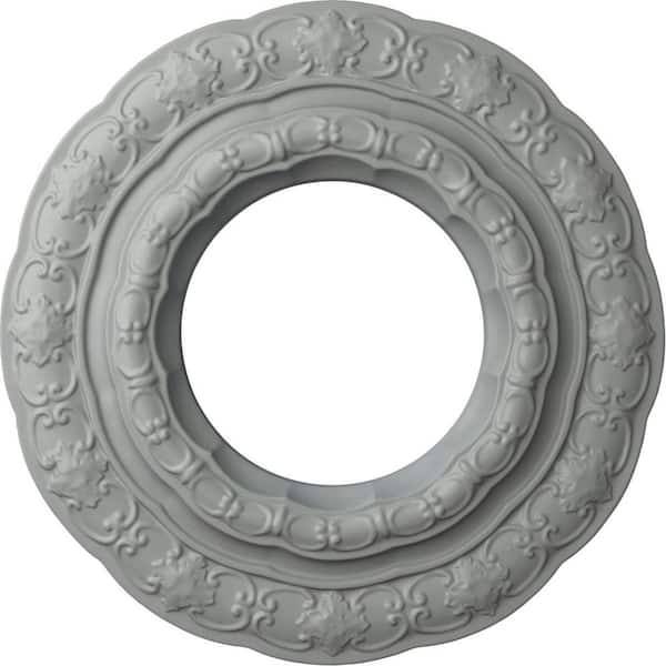 Ekena Millwork 15-3/8" x 7" I.D. x 1" Lisbon Urethane Ceiling Medallion (Fits Canopies upto 7"), Primed White