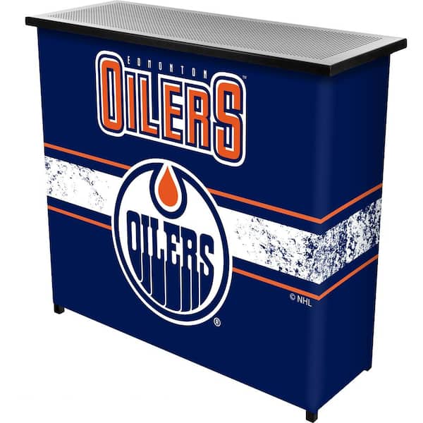 Unbranded Edmonton Oilers Logo Blue 36 in. Portable Bar