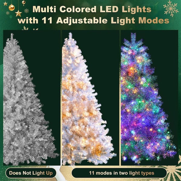 6 ft. Pre-Lit Artificial Hinged Christmas Tree with 800 Tips and 300 LED Lights for Holiday Office Home Decor