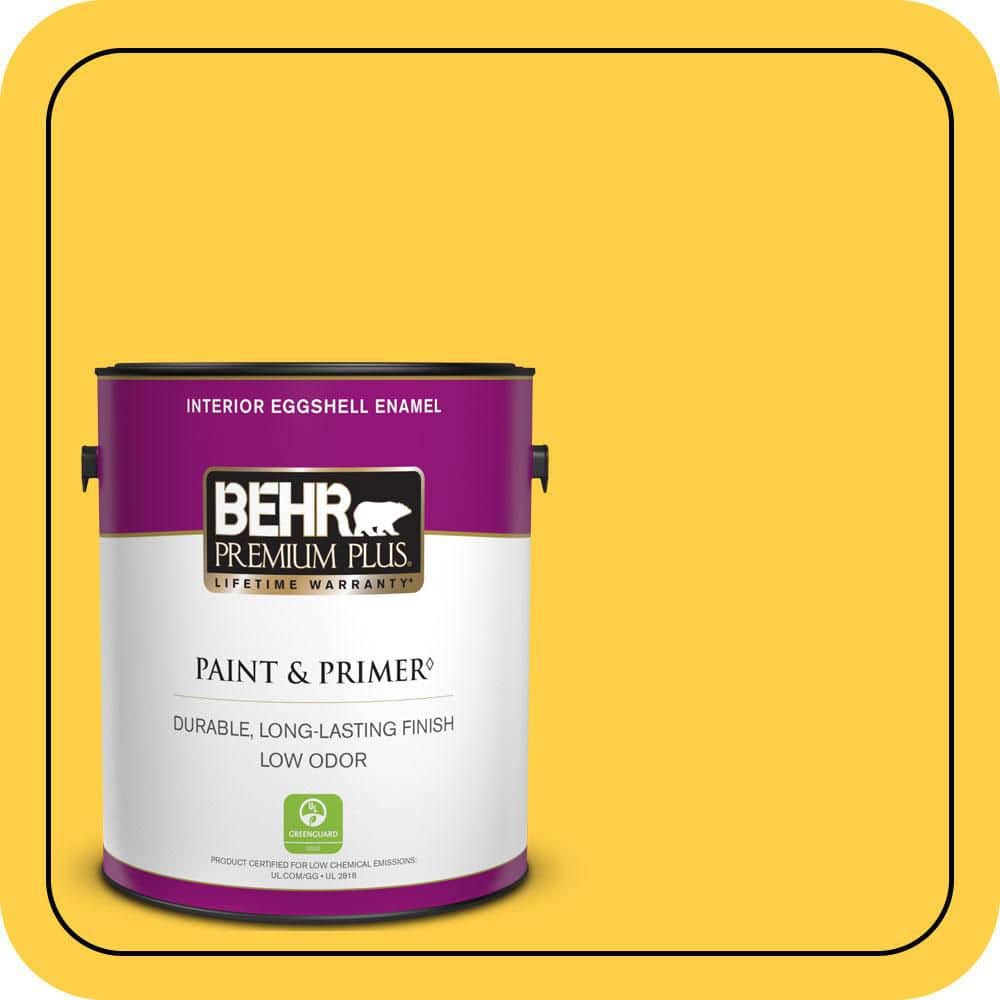 1 gal. #360B-6 Flame Yellow Eggshell Enamel Low Odor Interior Paint & Primer price history on PriceWatchPro