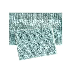 Butter Chenille Non-Slip Sage Green 20 in. x 34 in. Polyester 2- Piece Bathmat Set