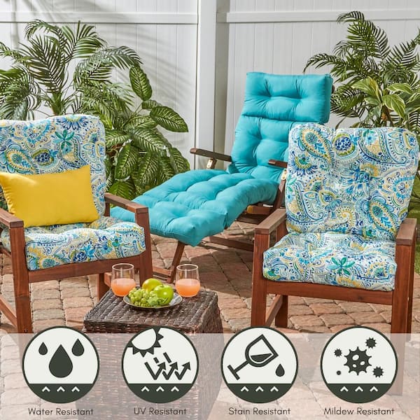 Teal fashion chaise lounge cushions