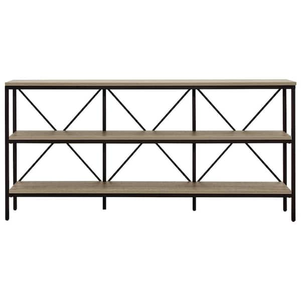 Meyer&Cross Kira 64 in. Blackened Bronze and Antiqued Gray Oak Steel ...