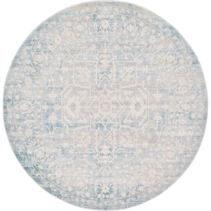 New Classical Olympia Blue 6' 0 x 6' 0 Round Rug