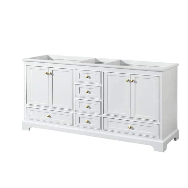 Deborah 71 in. W x 21.5 in. D x 34.25 in. H Bath Vanity Cabinet without Top in White