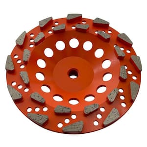 7 in. Concrete, Segmented Rim, 24 Diamond Blade Segments, Premium Aggressive Diamond Grinding Wheel, 5/8 in. 11 Arbor
