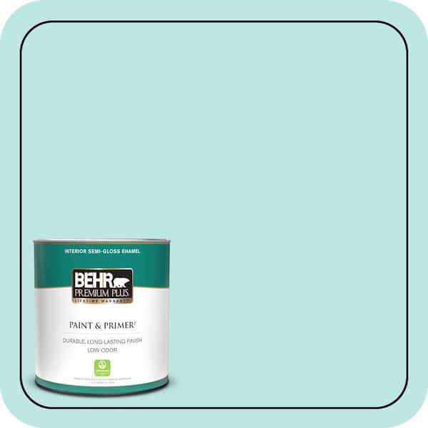 BEHR PREMIUM PLUS 1 qt. #490A-2 Cool Jazz Semi-Gloss Enamel Low Odor Interior Paint & Primer