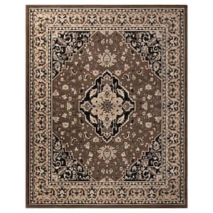 Glendale Brown 5 ft. x 8 ft. Rectangle Abstract Polypropylene Area Rug