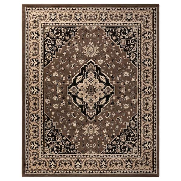 SUPERIOR Glendale Brown 8 ft. x 10 ft. Abstract Polypropylene Area Rug