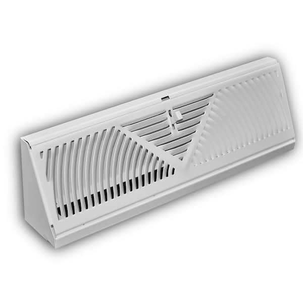 Everbilt 15 in. 3-Way Steel Baseboard Diffuser Supply in White