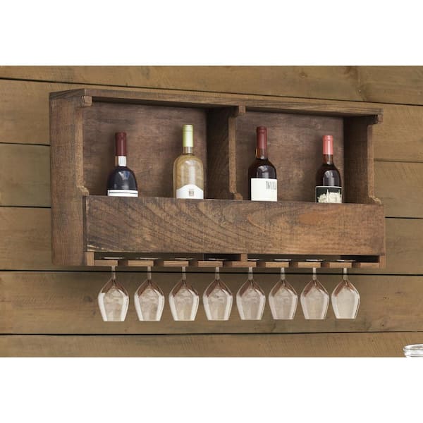 Modesto 8-Bottle Reclaimed Wood Shelf Wine Rack