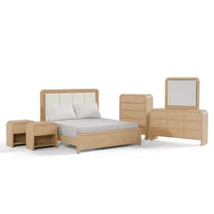 Falkner 6-Piece Natural Wood King Panel Bedroom Set