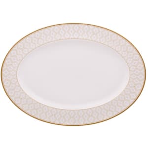 Noble Pearl 16 in. (White) Bone China Oval Platter