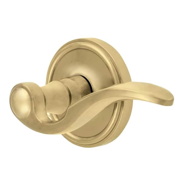 Grandeur Georgetown Rosette Polished Brass with Passage Right Handed Bellagio Lever