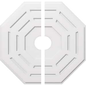 1 in. P X 14-1/4 in. C X 36 in. OD X 6 in. ID Westin Architectural Grade PVC Contemporary Ceiling Medallion, Two Piece