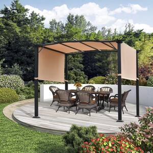 Nestfair 9.7 ft. x 8 ft. Brown Pergola 