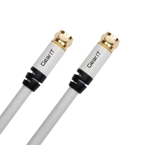 GearIt 50 ft. Coaxial RG6 Digital Audio/Video Cable with F-Type Connector - White (2-Pack)