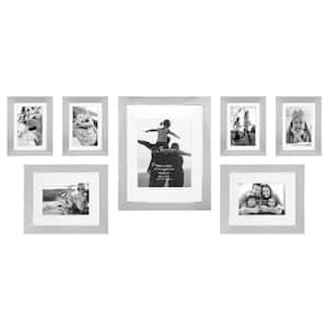 Decorative Stamped Silver Picture Frame Set (Set of 7)