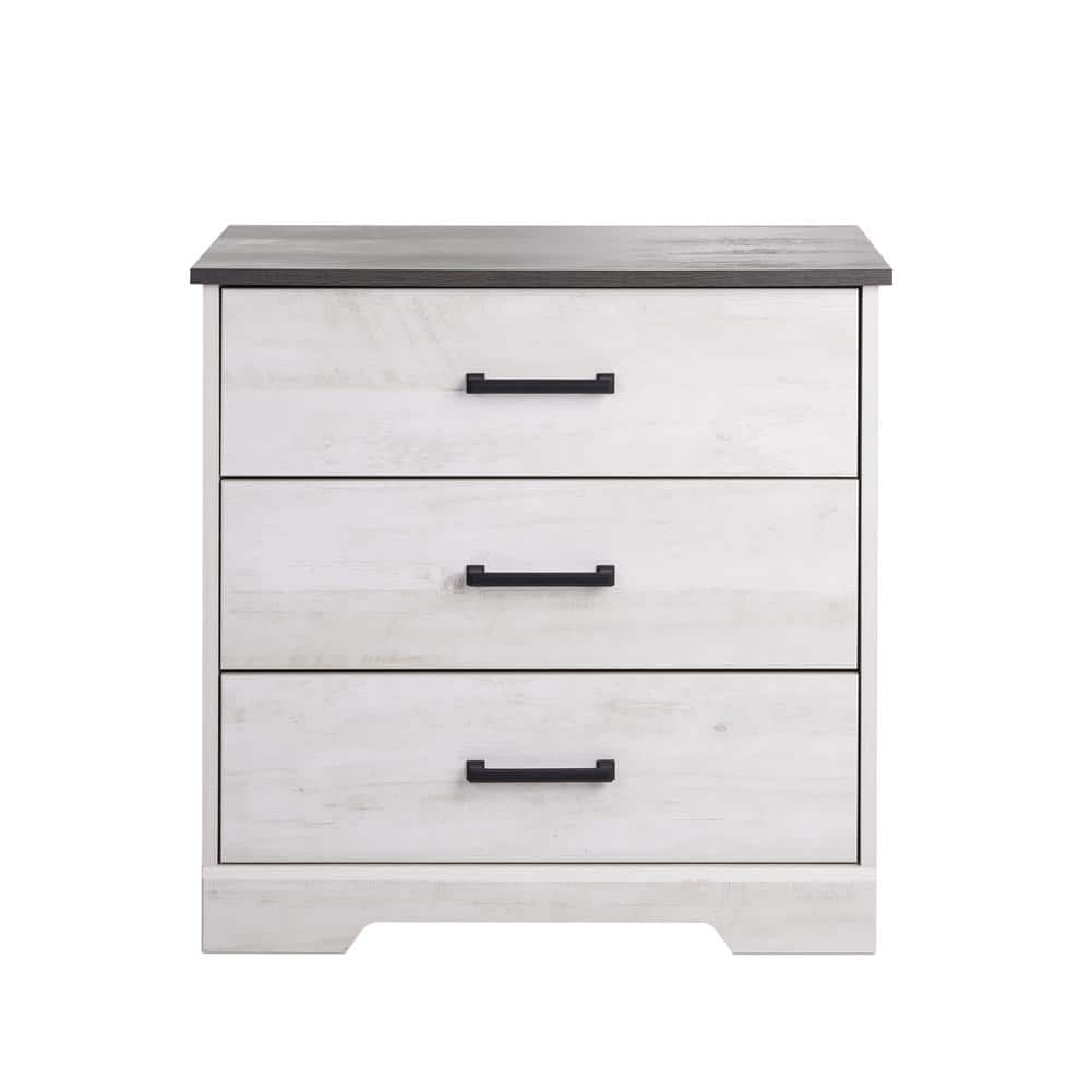 Prepac Rustic Ridge Washed White 3-Drawer 27.5 In. X 26.75 In. X 16.25 ...