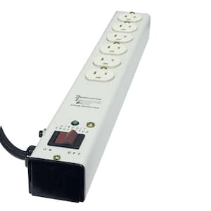 15 ft. 6-Outlet Surge Protector Strip Computer Grade with EMI/RFI Noise Filtration, White