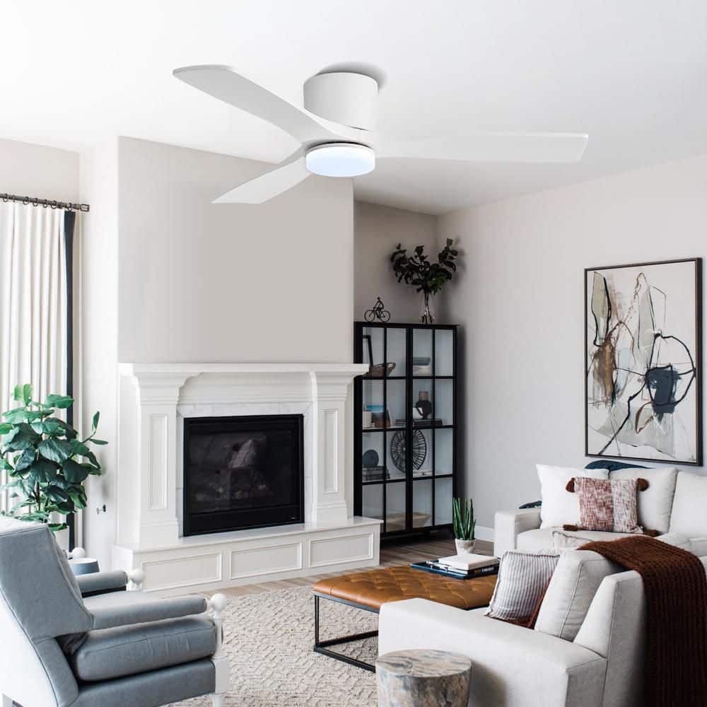 MLiAN 48 in. 3 Blades DC Motor Indoor Flush Mount Ceiling Fan with