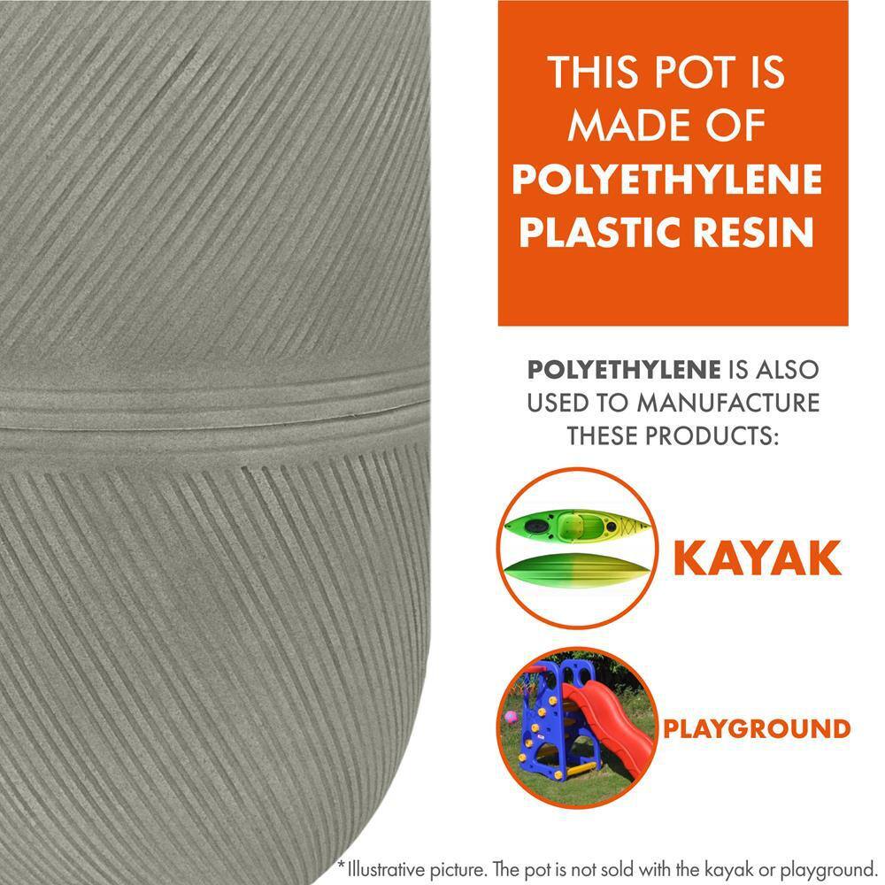 Brown Polyethylene Resin Oval Floor Planter with Drainage Holes