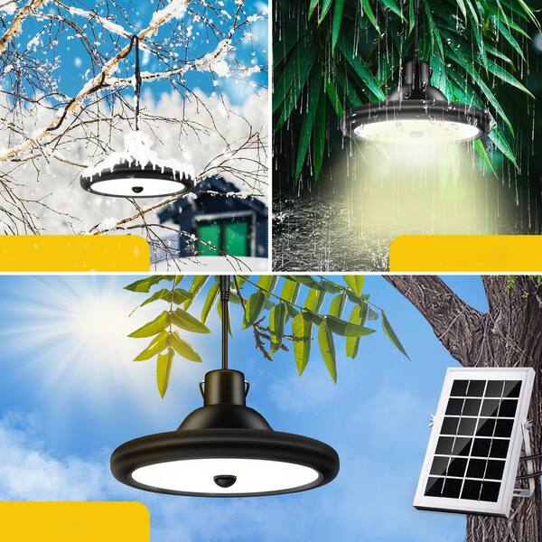 Remote Control Pendant Lamp with Adjustable Solar Panel Waterproof LED Hanging Shed Light for Home Decor Garden Patio Yard LED Solar Lights Outdoor 