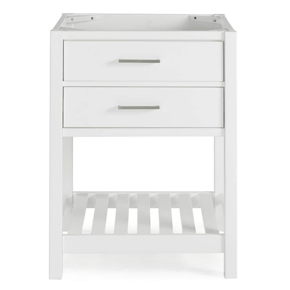 Harrison 24" White Pine Freestanding Vanity Cabinet with Open Shelf