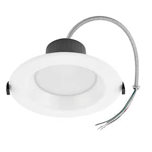 6 in. Recessed Commercial LED Downlight, No Housing Required White Trim Selectable Color Temperature/Wattage 1850 Lumens