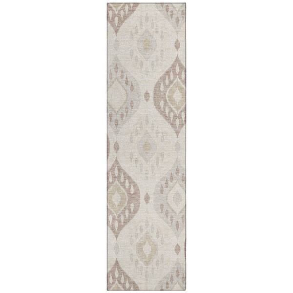 Chantille Machine Washable Indoor/Outdoor Abstract ACN3123 Ivory 2 ft. x 7 ft. Runner Rug