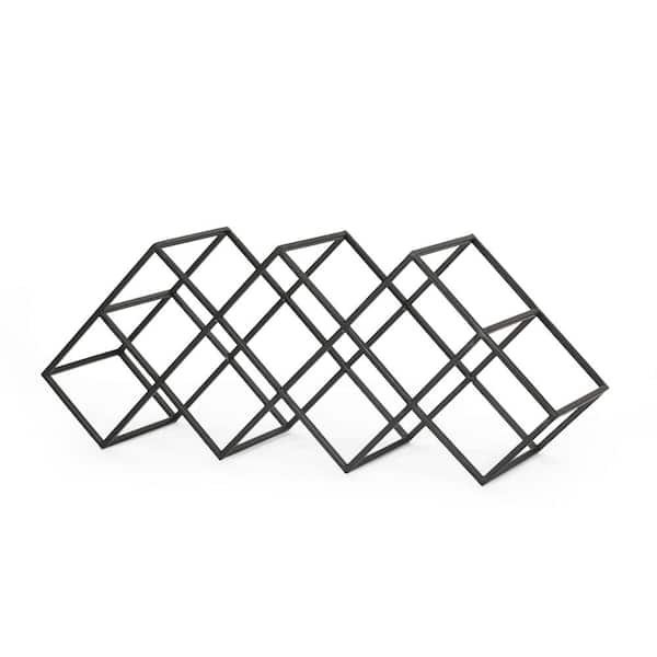 Toston 7-Bottle Black Tabletop Wine Rack