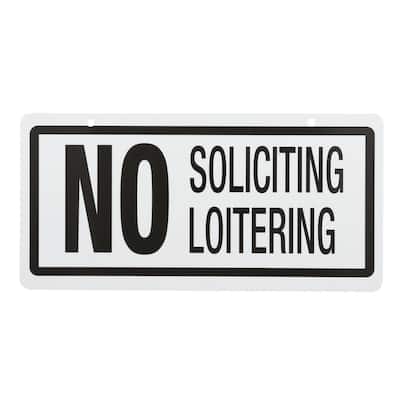 5 in. x 10 in. Plastic No Soliciting/Loitering Sign