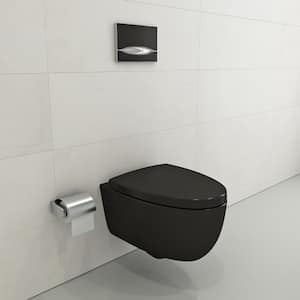 Milano Wall-Hung Elongated Toilet Bowl Only in. Matte Black