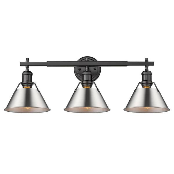 Golden Lighting - Orwell 4.875 in. 3-Light Matte Black Vanity Light