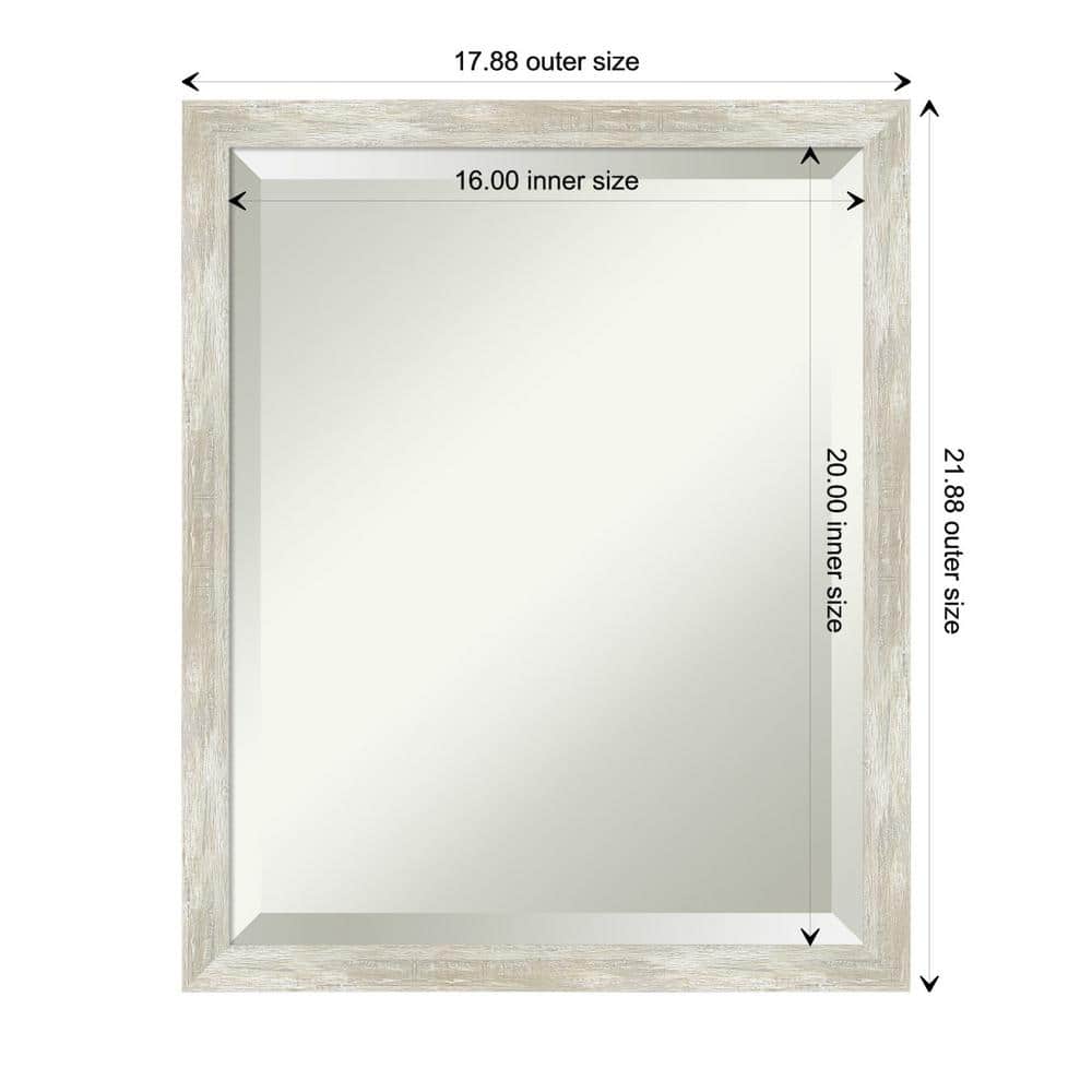 Silver Distressed Wood Framed Rectangular Wall Mirror
