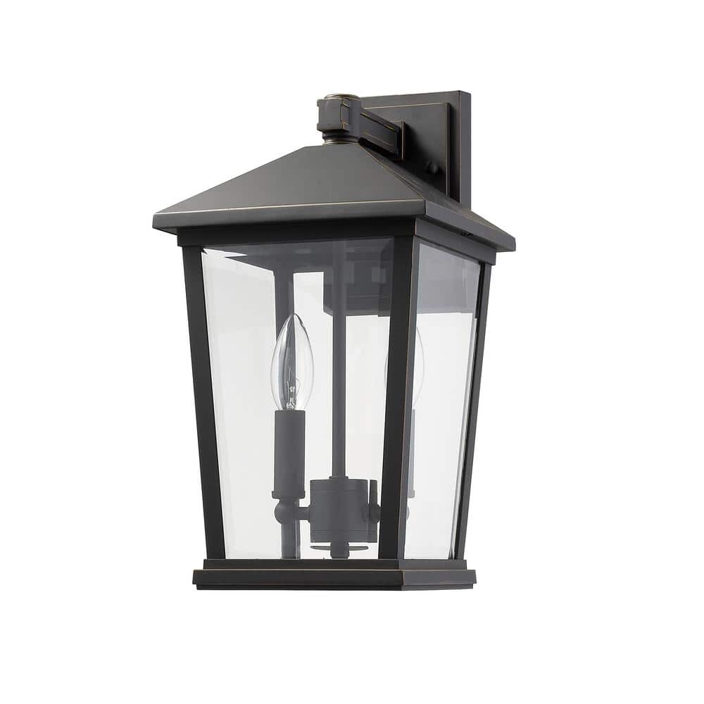 Oil Rubbed Bronze Dimmable Outdoor Wall Sconce with Clear Glass