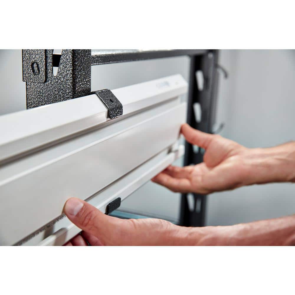 24" Gray PVC Industrial GearTrack Rack with Hooks