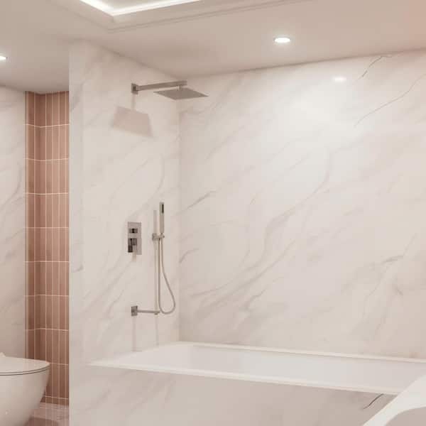 Crozet 3-Spray Wall Mount Tub and Handheld Shower Head Shower Faucet 2.5 GPM in. Polished Chrome(Valve Included)