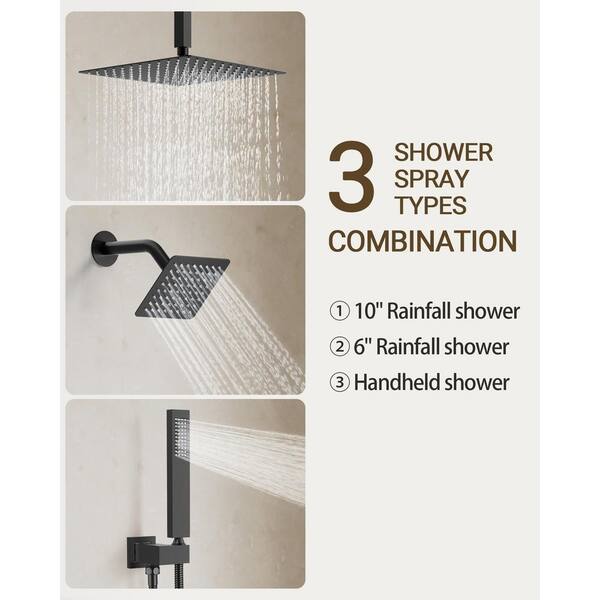 1-spray 3.25 in. Dual Shower Head and Handheld Shower Head in Oil Rubbed Bronze